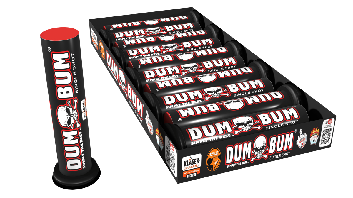 Mini fejerverkai „Dum Bum Single Shot“ (10 vnt., 20mm)
