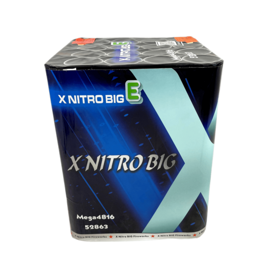 Daugiašūvis fejerverkas „X Nitro Big E“ (16 šūvių, 48mm)