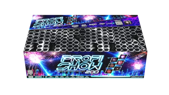 Daugiašūvis fejerverkas „Profi Show Multi 200“ (200 šūvių, 20mm, įvairiakryptis)