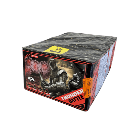 Daugiašūvis fejerverkas „Thunder Battle“ (138 šūviai, 20mm, įvairiakryptis)