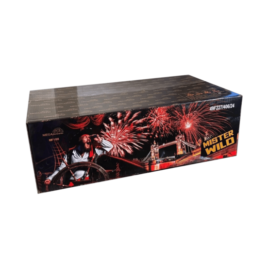 Daugiašūvis fejerverkas „Mister Wild“ (188 šūviai, 20, 25 mm, įvairiakryptis)